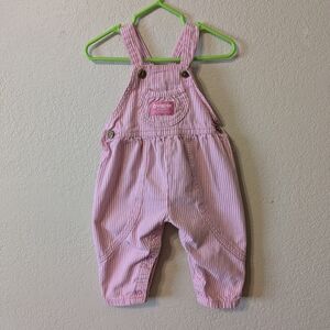 Pink Striped Kids Overalls